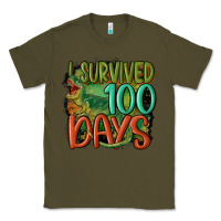 Army Green i survived 100 days Classic Tee - MaliasSmallBusiness