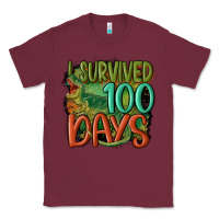 Burgundy i survived 100 days Classic Tee - MaliasSmallBusiness