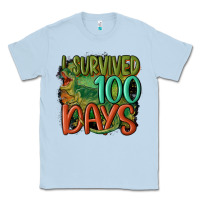 Dusty Blue i survived 100 days Classic Tee - MaliasSmallBusiness