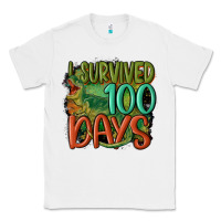 White i survived 100 days Classic Tee - MaliasSmallBusiness