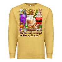 Antique Gold Hallothanksmas coffee cups Premium Sweatshirt - texasbilliewilder