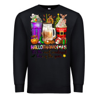Black Hallothanksmas coffee cups Premium Sweatshirt - texasbilliewilder