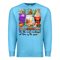 Ocean Blue Hallothanksmas coffee cups Premium Sweatshirt - texasbilliewilder