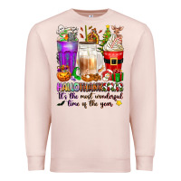 Pale Pink Hallothanksmas coffee cups Premium Sweatshirt - texasbilliewilder