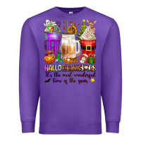 Purple Hallothanksmas coffee cups Premium Sweatshirt - texasbilliewilder
