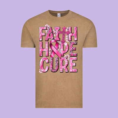 Faith Hope Cure Cancer Vintage Tee Designed By Nancycooperartshop