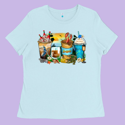 Louisiana Coffee Cups Ladies Tee Designed By Zillion Design Studio