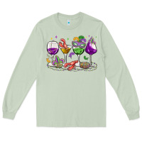 Matcha mardi gras wine glasses Long Sleeve Tee - MaliasSmallBusiness