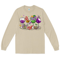 Mushroom mardi gras wine glasses Long Sleeve Tee - MaliasSmallBusiness