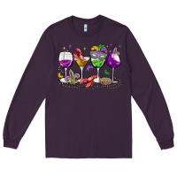 Plum mardi gras wine glasses Long Sleeve Tee - MaliasSmallBusiness