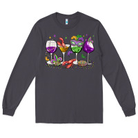 Smoke mardi gras wine glasses Long Sleeve Tee - MaliasSmallBusiness
