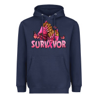 Navy Breast Cancer survivor afro nails Heavyweight Hoodie - NancyCooperArtShop