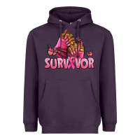 Plum Breast Cancer survivor afro nails Heavyweight Hoodie - NancyCooperArtShop