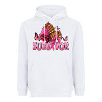 White Breast Cancer survivor afro nails Heavyweight Hoodie - NancyCooperArtShop