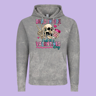Dead Inside But It's Valentines Day Vintage Hoodie Designed By Jasminsmagicworld