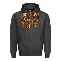 Charcoal Heather brown suga babe Zipper Hoodie - Artiststas