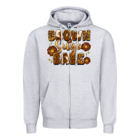Heather Grey brown suga babe Zipper Hoodie - Artiststas