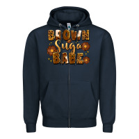 Navy brown suga babe Zipper Hoodie - Artiststas