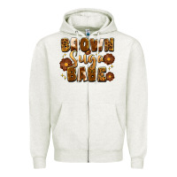 Oatmeal Heather brown suga babe Zipper Hoodie - Artiststas