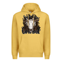 Antique Gold Simmer down Cowboy Premium Hoodie - HowdyJamesFarm