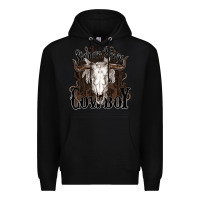 Black Simmer down Cowboy Premium Hoodie - HowdyJamesFarm