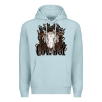 Blue Mist Simmer down Cowboy Premium Hoodie - HowdyJamesFarm