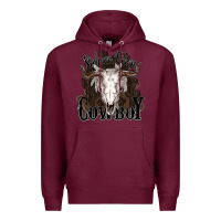 Burgundy Simmer down Cowboy Premium Hoodie - HowdyJamesFarm