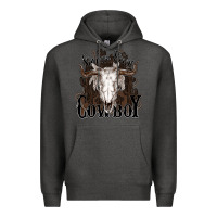 Charcoal Heather Simmer down Cowboy Premium Hoodie - HowdyJamesFarm
