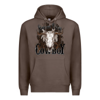 Coffee Simmer down Cowboy Premium Hoodie - HowdyJamesFarm