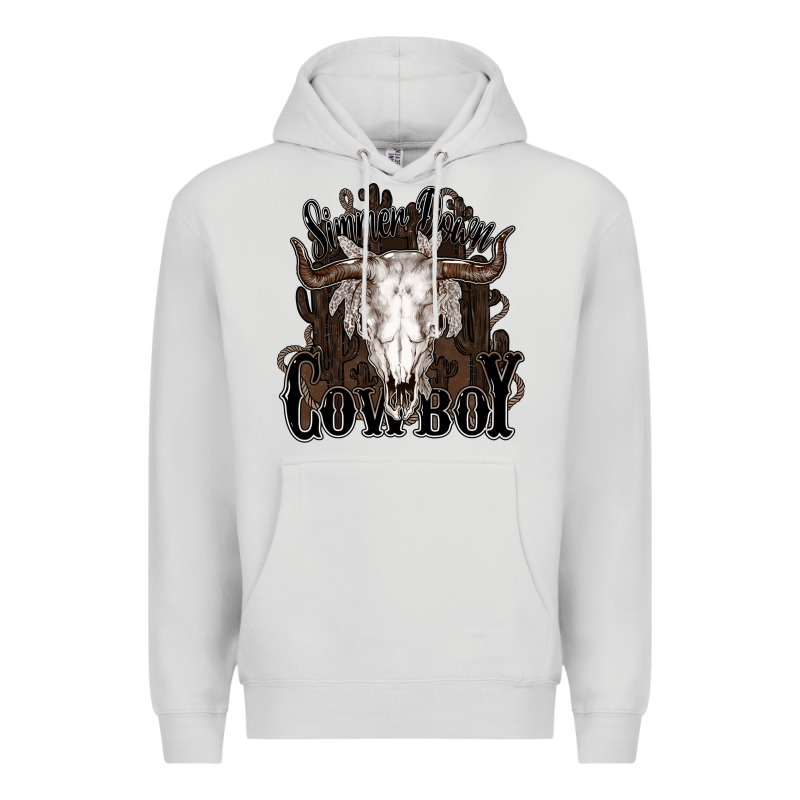 Simmer Down Cowboy Premium Hoodie by HowdyJamesFarm | Teevron