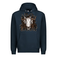 Navy Simmer down Cowboy Premium Hoodie - HowdyJamesFarm