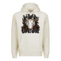 Oatmeal Heather Simmer down Cowboy Premium Hoodie - HowdyJamesFarm