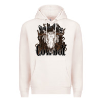 Pale Pink Simmer down Cowboy Premium Hoodie - HowdyJamesFarm