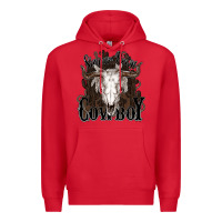 Red Simmer down Cowboy Premium Hoodie - HowdyJamesFarm