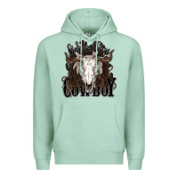 Seafoam Simmer down Cowboy Premium Hoodie - HowdyJamesFarm