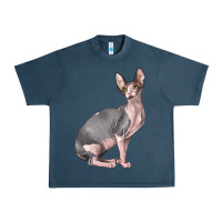Midnight Navy Sphynx Cat Urban Heavy Tee - LillyAllenDesigns