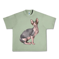Oil Green Sphynx Cat Urban Heavy Tee - LillyAllenDesigns