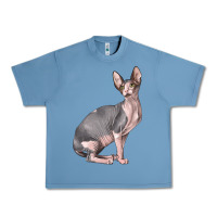 Pebble Blue Sphynx Cat Urban Heavy Tee - LillyAllenDesigns