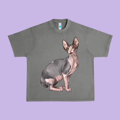 Sphynx Cat Urban Heavy Tee Designed By Lillyallendesigns