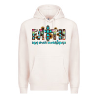 Pale Pink faith can move mountains Premium Hoodie - JahusDesignShop