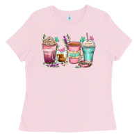 Bubblegum Pink mom coffee cups Ladies Tee - Zillion Design Studio