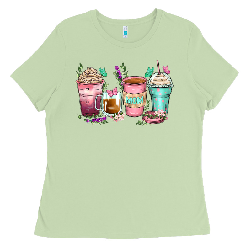 Mom Coffee Cups Ladies Tee by Zillion Design Studio | Teevron