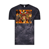 Cloud Black Firefighter Skull Vintage Tee - LillyAllenDesigns