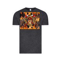 Vintage Black Firefighter Skull Vintage Tee - LillyAllenDesigns