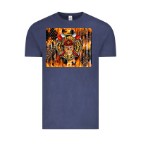 Vintage Denim Firefighter Skull Vintage Tee - LillyAllenDesigns