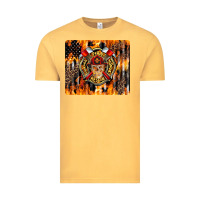 Vintage Mustard Firefighter Skull Vintage Tee - LillyAllenDesigns