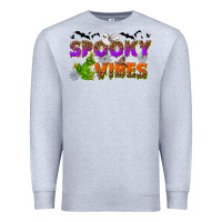 Heather Grey Spooky vibes Premium Sweatshirt - NancyCooperArtShop