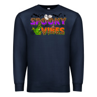 Navy Spooky vibes Premium Sweatshirt - NancyCooperArtShop