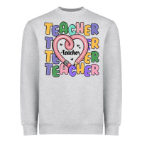 Heather Grey teacher and pencil heart Heavyweight Sweatshirt - MaliasSmallBusiness