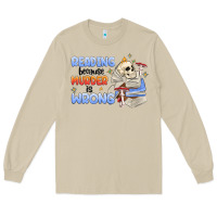 Mushroom reading because murder is wrong Long Sleeve Tee - MaliasSmallBusiness